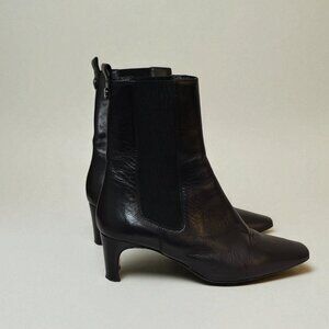 Russell & Bromley Black Leather Slip-On Ankle Boots 👢✨